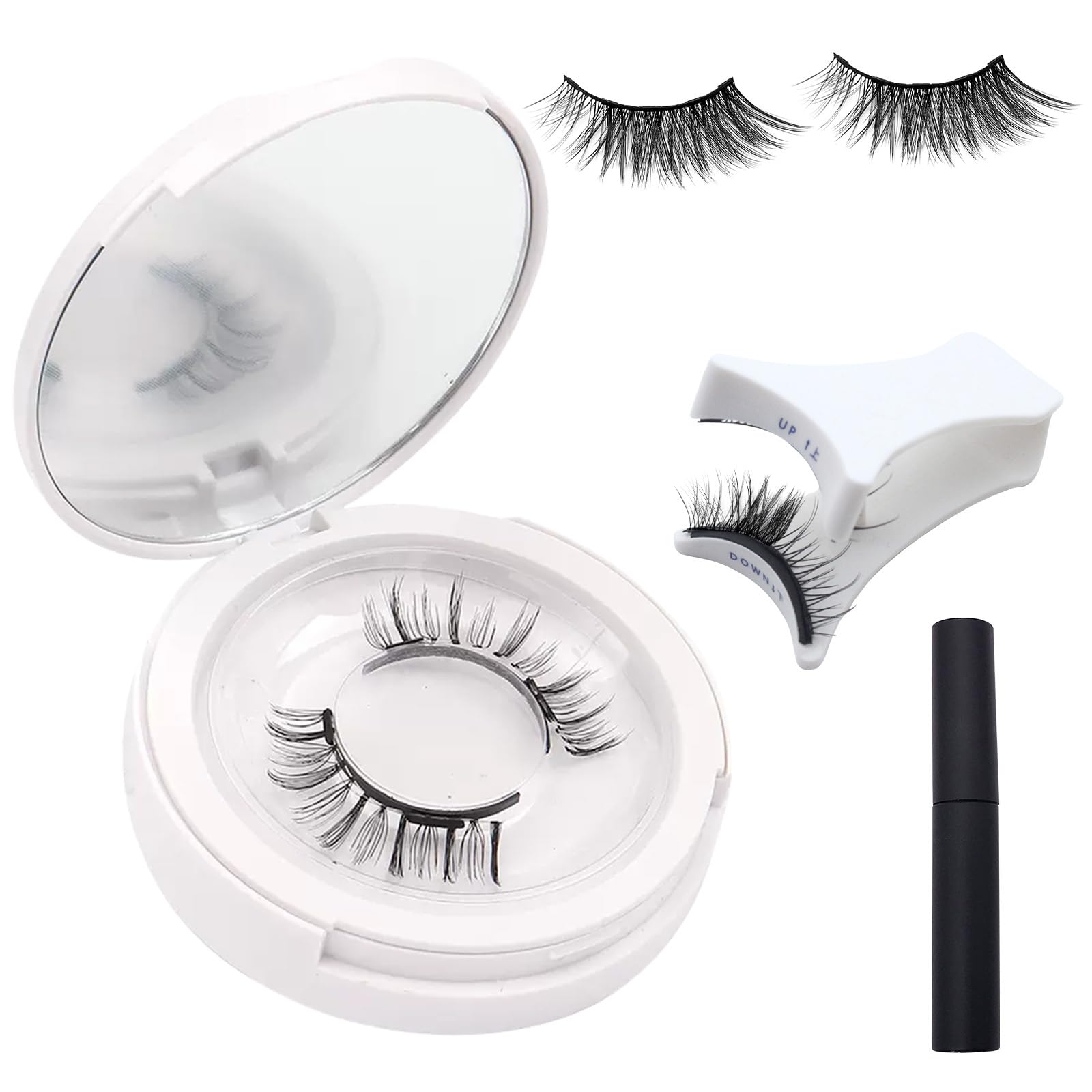 FunnAura 3PCS Magnetic Eyelashes with Applicator, Natural Look Magnetic Lashes with Clamp Reusable