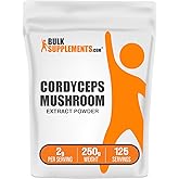 BulkSupplements.com Cordyceps Mushroom Extract Powder - Cordyceps Sinensis, Mushroom Supplement - Vegan & Gluten Free, 2g per Serving, 250g (8.8 oz) (Pack of 1)