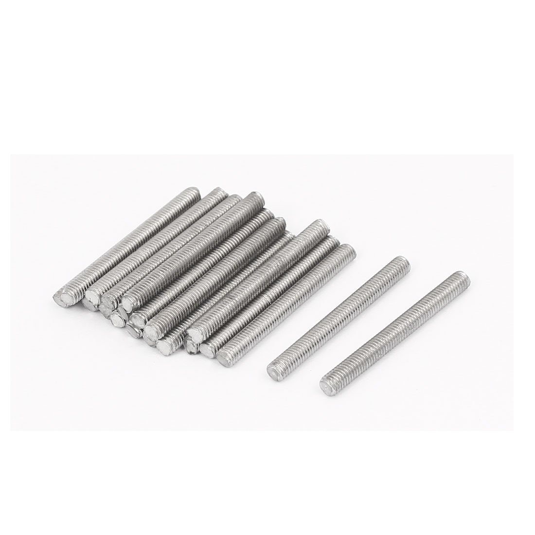 sourcingmap M3 x 30mm 0.5mm Pitch 304 Stainless Steel Fully Threaded Rods Silver Tone 20 Pcs