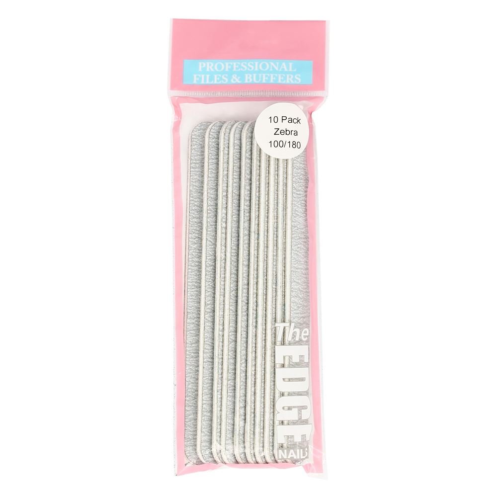 The Edge Zebra 100/180 Grit Nail File (10 Pack)
