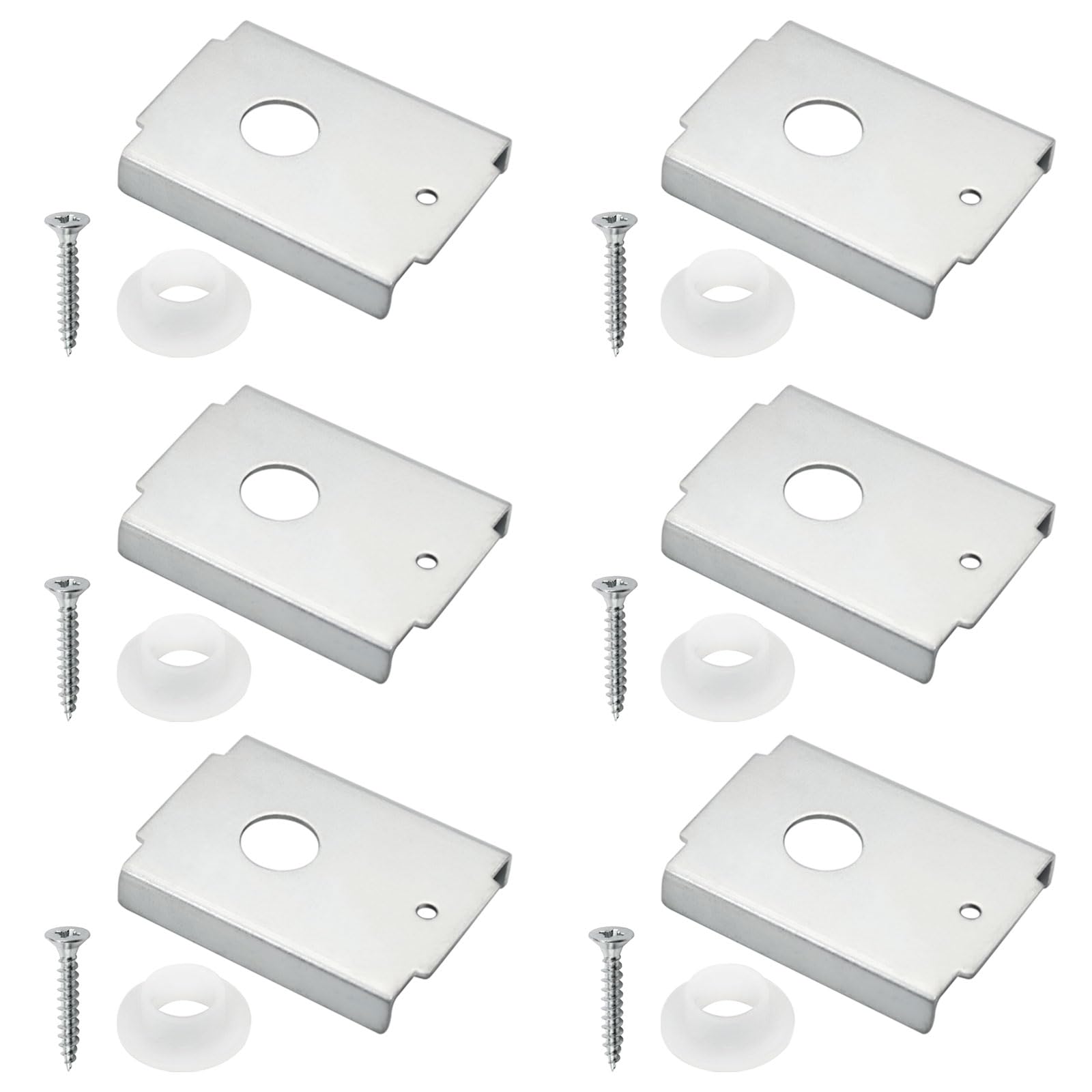 Photo 1 of Alsoyixia 6Pcs N7192 Bi-fold Door Repair Bracket, Top or Bottom Mount, Each with Screw and Gasket, for 1-3/8 in Wood Doors, Fits 7/16 in Pivot