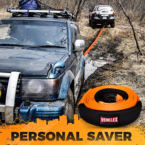 Vehiclex Recovery Tow Strap 3" x 20' - 33000lbs - Heavy Duty Off-Road Snatch Strap, High Visibility Industrial Webbing, Reinforced Loops, Protective Sleeves - Truck Towing Accessory, Bonus Storage Bag - Thumbnail 5