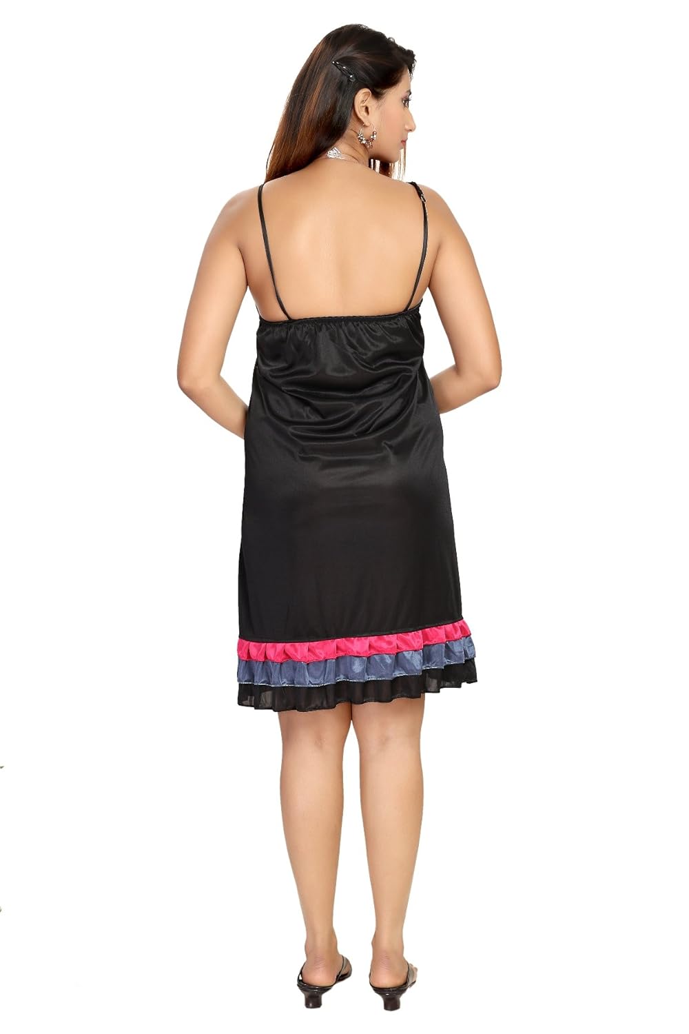 fashigo women's 2 piece satin nighty (free size)