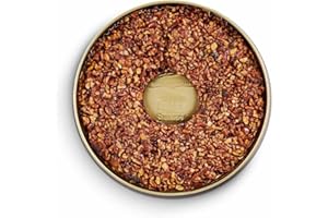 Collin Street Bakery Texas Blonde Pecan Cake (1 lb 14 oz) in Collectible Gift Tin - 801 Regular Size 7” Cake with Chopped Pecans, Cherries, Pineapple, Raisins, Papaya & Honey