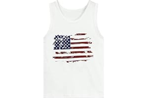 TBBCWWQY 4th of July Tank Tops Toddler Boys American Flag Shirts Kids Patriotic T-Shirts Sleeveless Top 100% Cotton Tees 1-7T