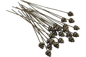 Ecloud Shop 50 Antique Tibetan Bronze Tone 55mm Head Pins Needles Fashion