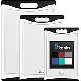 Cutting Boards for Kitchen, Extra Large Plastic Cutting Board Dishwasher Chopping Board Set of 3 with Juice Grooves, Easy Gri