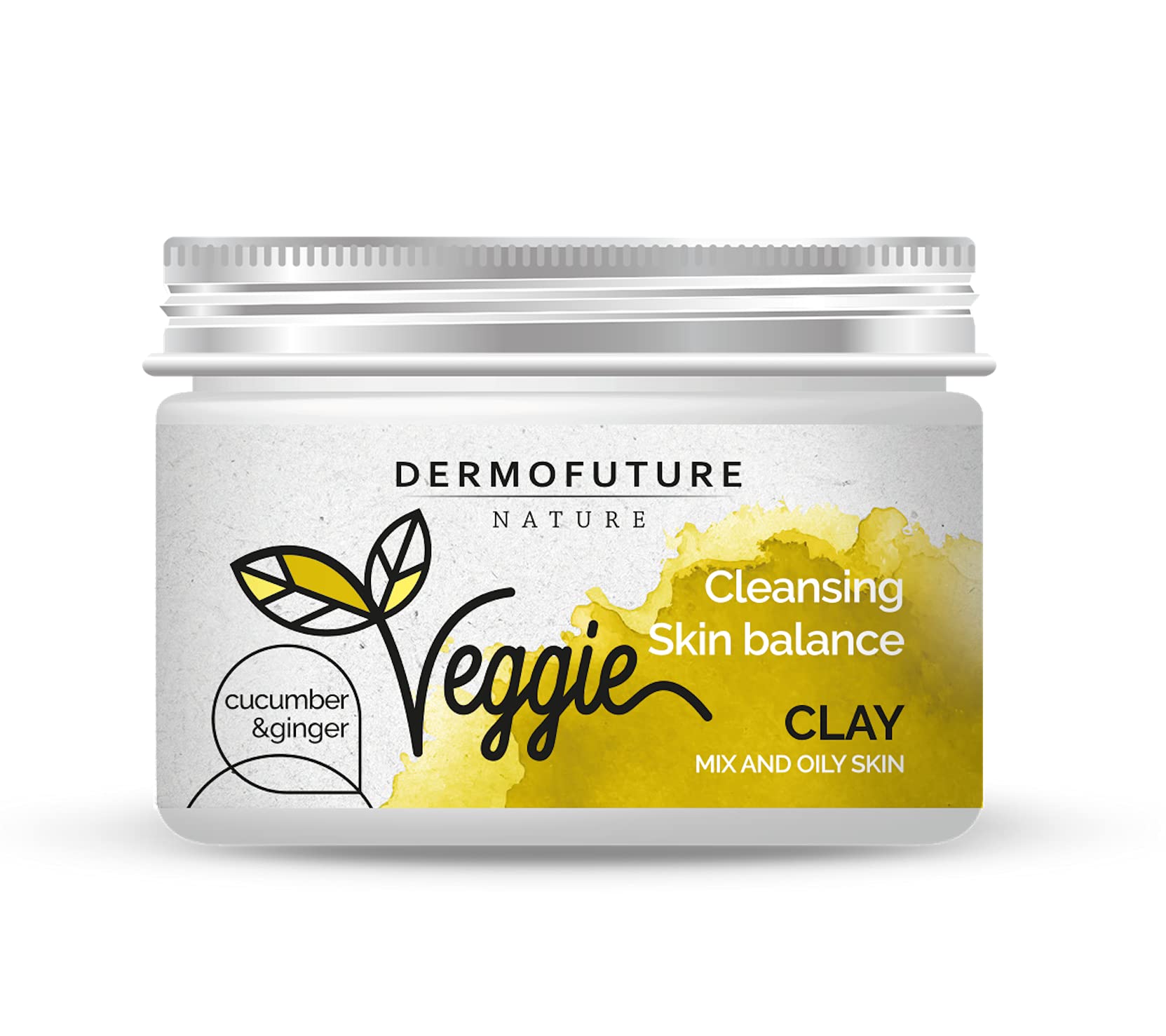 Dermofuture Veggie Cleansing Skin Balance Face Clay with Cucumber & Ginger for Mix and Oily Skin 150ml
