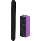 Nail File and Buffer Block, Professional Manicure Tools Kits, 100/180 Grit, Black Nail Pedicure File and Sanding Buffing Grinding Plisher File