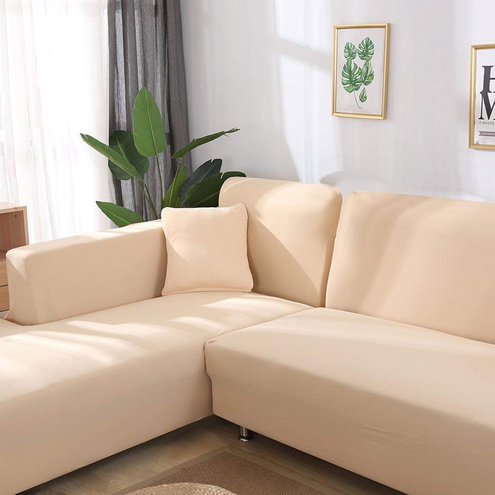 WOMACO L Shape Sofa Covers Sectional Sofa Cover 2 pcs ...
