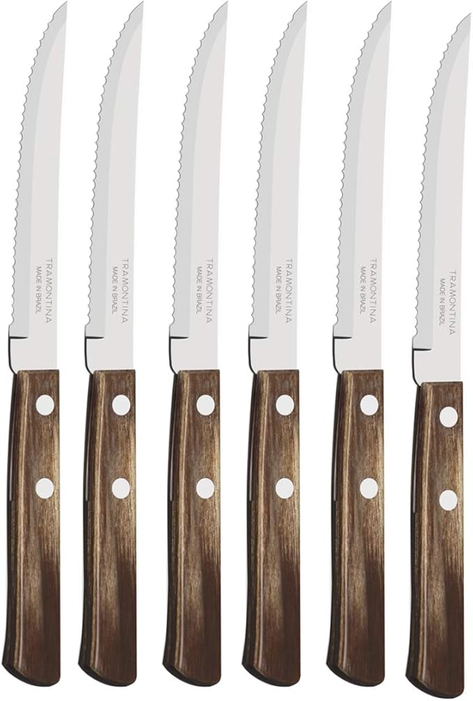 Tramontina Polywood Tableware Table Steak Knives Set of 6 Made in