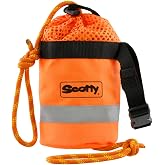 Scotty #0793 Rescue Throw Bag with 50-Feet Of Floating MFP Rope | Adjustable Strap, 3M Reflective Exterior Safety Band, Boat Accessories, Emergency Gear, Self-Draining Bag