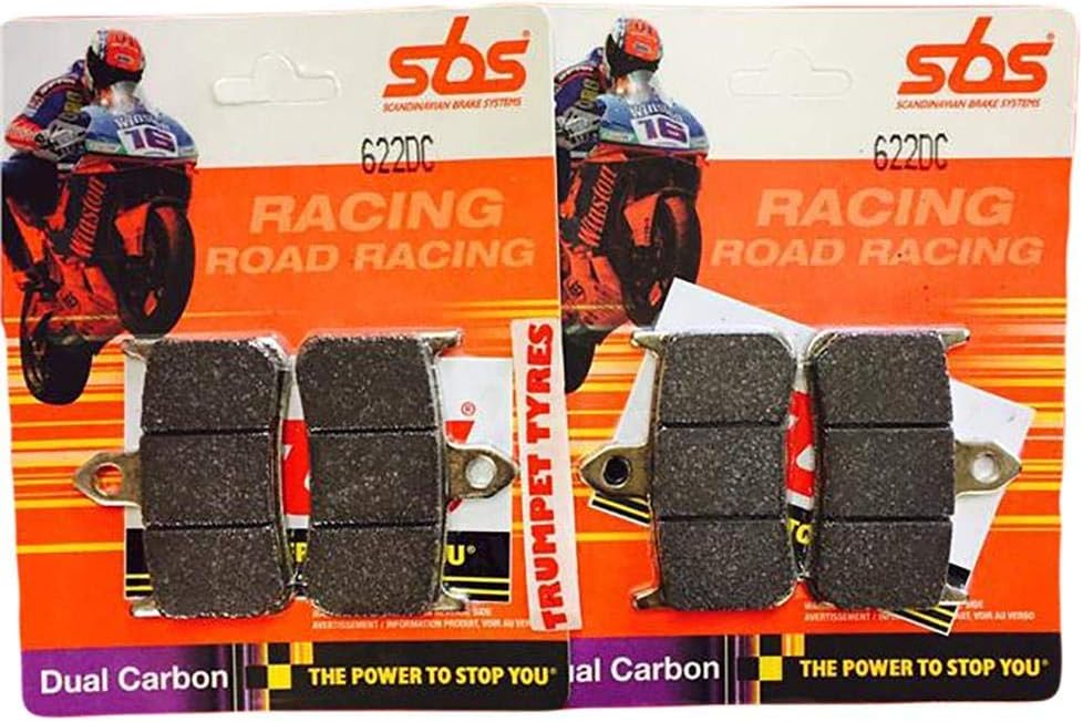 Honda NS 250, NS250 89 1989 SBS Performance Front Dual Carbon Race Racing Brake Pads Set Genuine OE Quality 622DC