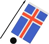 AZ FLAG Iceland Table Flag 5x8 in 21x14 cm with Pole & Black Base view 3