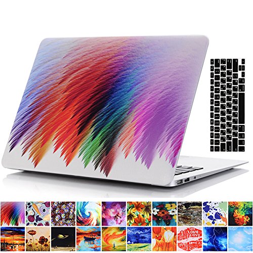 Macbook Air 13'' Case and Keyboard Protector, AICOO YCL 2 in 1 Beautiful Hard Case Cover With Keyboard Cover Skin For MacBook Air 13.3 inch (A1466/A1369) - Color Gradient