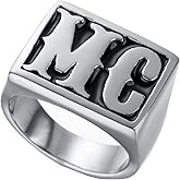 HIJONES Men's Jewelry Stainless Steel Punk Style MC Ring