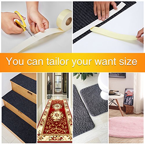 Home Techpro Area Rug Gripper for Hardwood Floors, 9.8Ft Premium Washable Non-Slip Rug Grippers "Vacuum Tech" -New Materials to Anti Curling : Keep Your Rugs in Place and Make Corner Flat - Thumbnail 4