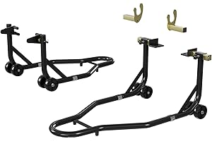 Motorcycle Stand Lift 450LBS/900LBS Capacity Front Rear Wheels Lift with U+L Adjustable Swingarm Spool for Maintenance and Re
