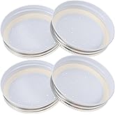BESPORTBLE 4pcs Bee Entrance Feeders Perforated Metal Mason Jar Lids Beehive Waterer Honey Bee Canning Feeder Beekeeping Supplies