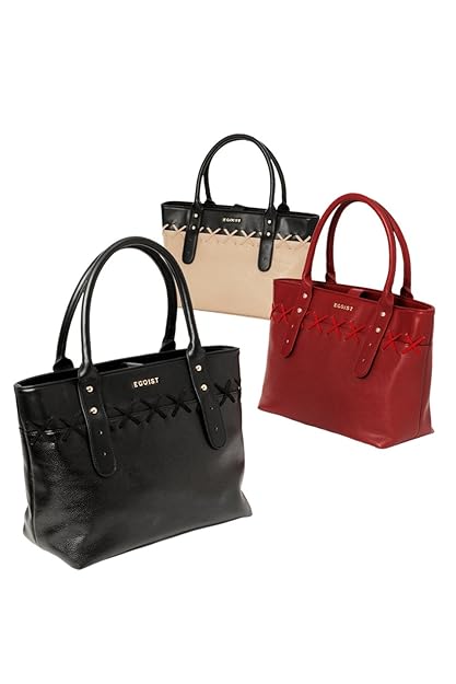 Amazon エゴイスト Egoist レースアップトートバッグ Black F