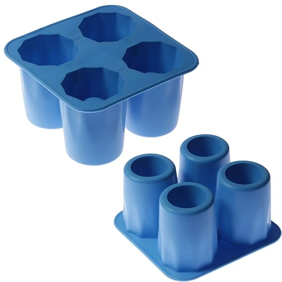 wortek Eiswürfel Form Shot Silikonform 4 Gläser aus Eis