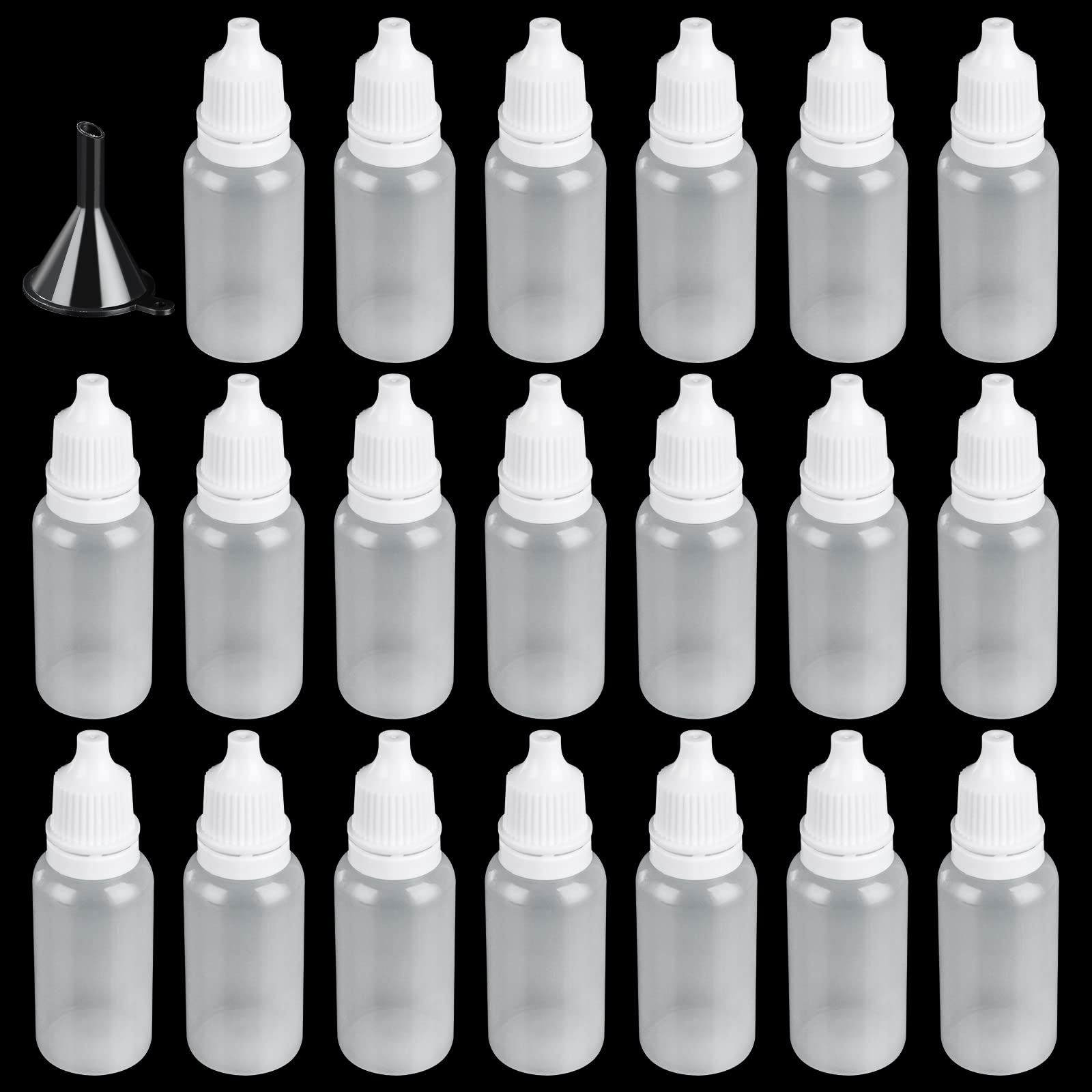 AKOLAFE 100PCS Plastic Dropper Bottles 15ml Paint Dropper Bottles, Dropping Bottles Small Eye Drop Bottles Empty Squeezable Eye Liquid Dropper with Screw Caps for Essential Oils, Paint