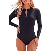 Daci Women One Piece with Sleeve Swimsuits Rash Guard Built in Bra UPF 50+ | Long Sleeve,One Piece,Built-in Bra,Fits Zipper,UPF 50+,Full Coverage,Quick-Drying