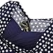 Women V Back Swing Vintage Rockabilly Dress with Elbow Sleeve Polka Dot Blue L