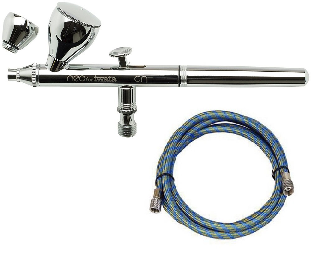Airbrush Iwata Neo HPCN with Braided air Hose Fengda 3m Fitting 1/8"1