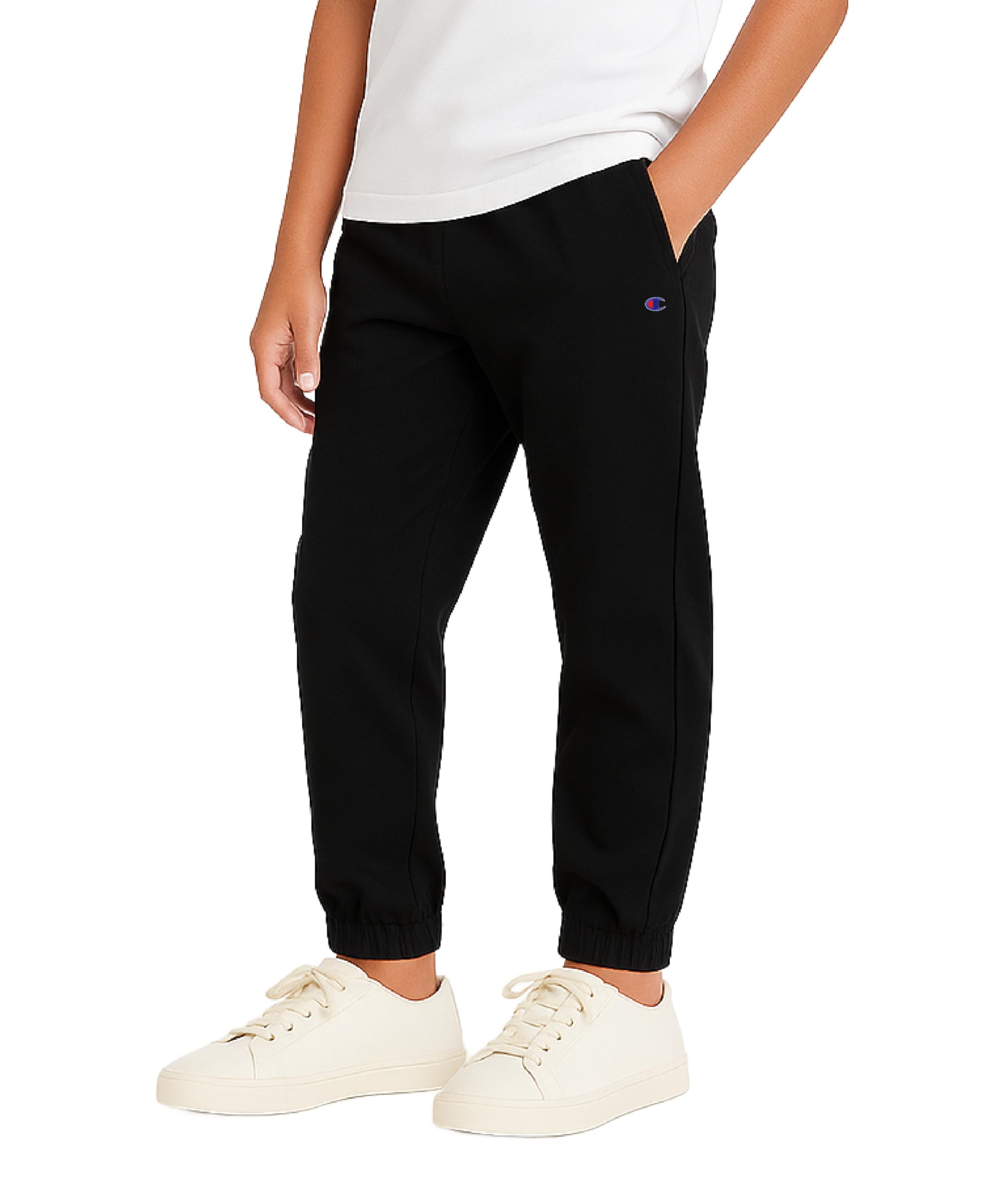 Photo 1 of Champion Boys' Twill Jogger Stretch Cotton Athletic Pant with Pockets, Black
