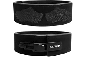 Katamu Premium Leather Lever Weightlifting Belt – Secure Steel Lever, Powerlifting Support for Deadlifts, Squats & Heavy Lifts - Be A Hero