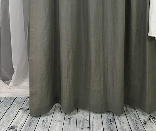 Amazon Com Grey Linen Shower Curtain Mildew Free 72x72 72x85