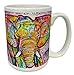 Dean Russo Elephant Modern Animal Art Porcelain Gift Coffee (Tea, Cocoa) Mug, 15 Ounce