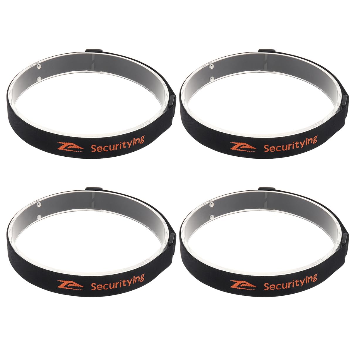 SecurityIng Elastic Headband Adjustable Headlight Strap Fit for 22mm - 26mm Torch Headlight Holder (4Pcs)