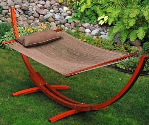 Algoma Net 12' Arc Stand and Caribbean Hammock with Pillow -