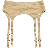 TVRtyle Women's Skin/Purple Seamless Plus Size 4 Wide Straps Metal Buckles Sexy Garter Belt for Stockings S506S