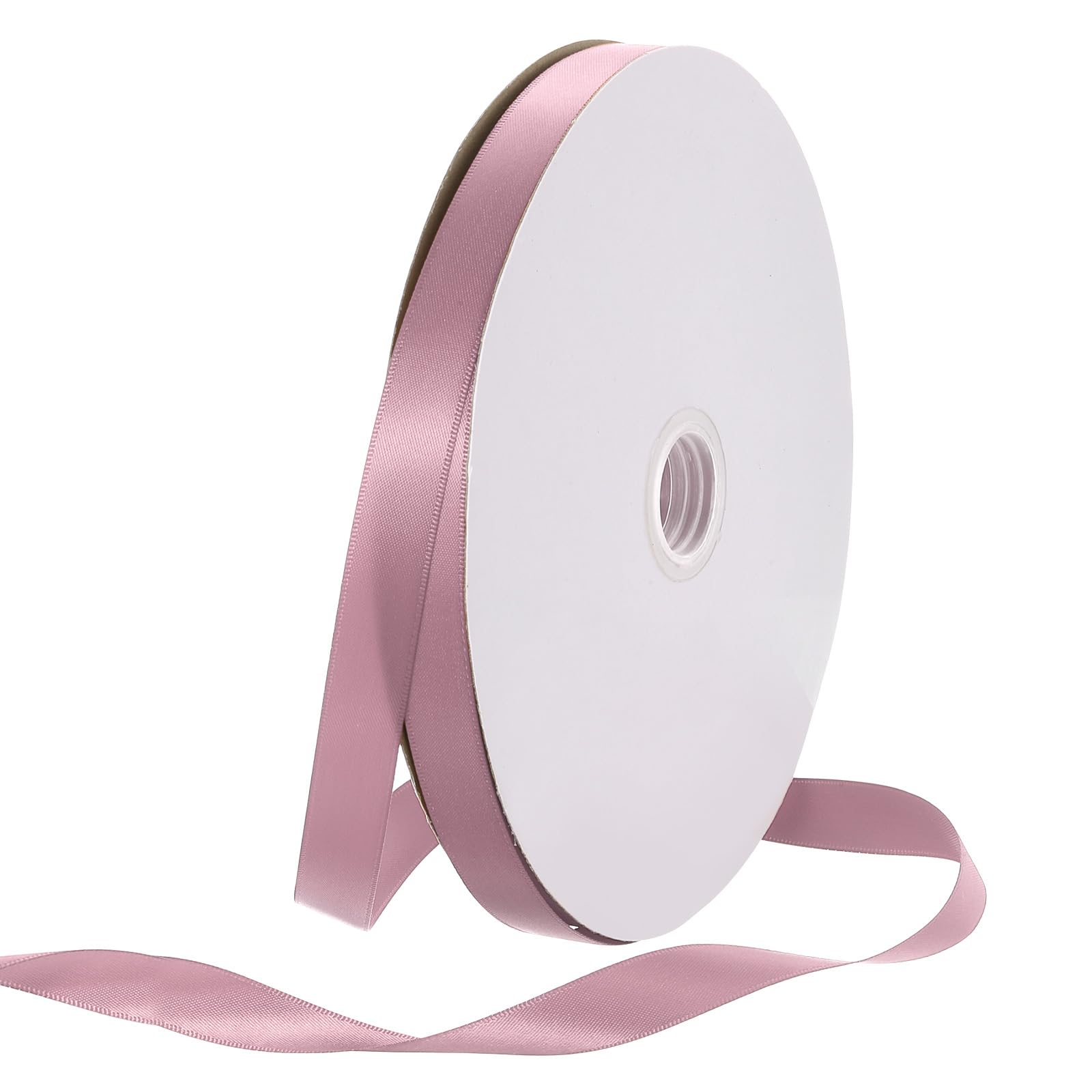 Rebower 15mm Satin Ribbon 46m Thick Double Face Grosgrain Silk Ribbon, [for Gift Wrapping, Hair Bows, Wedding, Cake, Flower] - 50 Yard/150ft/ Dusty Pink