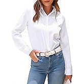 jonivey Womens Long Sleeve Button Down Stretch Dress Shirt Soft Wrinkle Free Work Casual Business Office Blouse