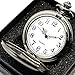 Powshop Vintage Stainless Quartz Pocket Watch with 14.8'' Chain Classic Sculptured Fob Pocket Watch (Black)