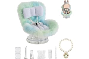 SYFLHYP Cute Doll Car Seat for Lububu, Premium Car Seat for 4-7in Dolls, Including Air Vent Clip, Desktop Stand, Adjustable S