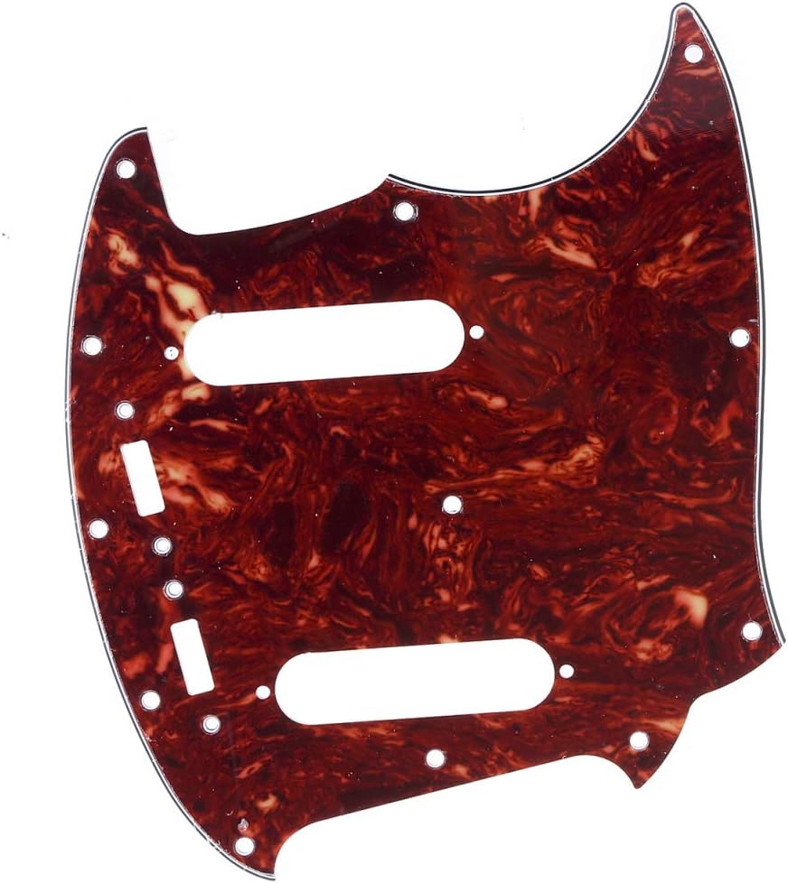 Musiclily Pro 12-Hole Guitar Pickguard for Fender American Mustang 4Ply Vintage Tortoise