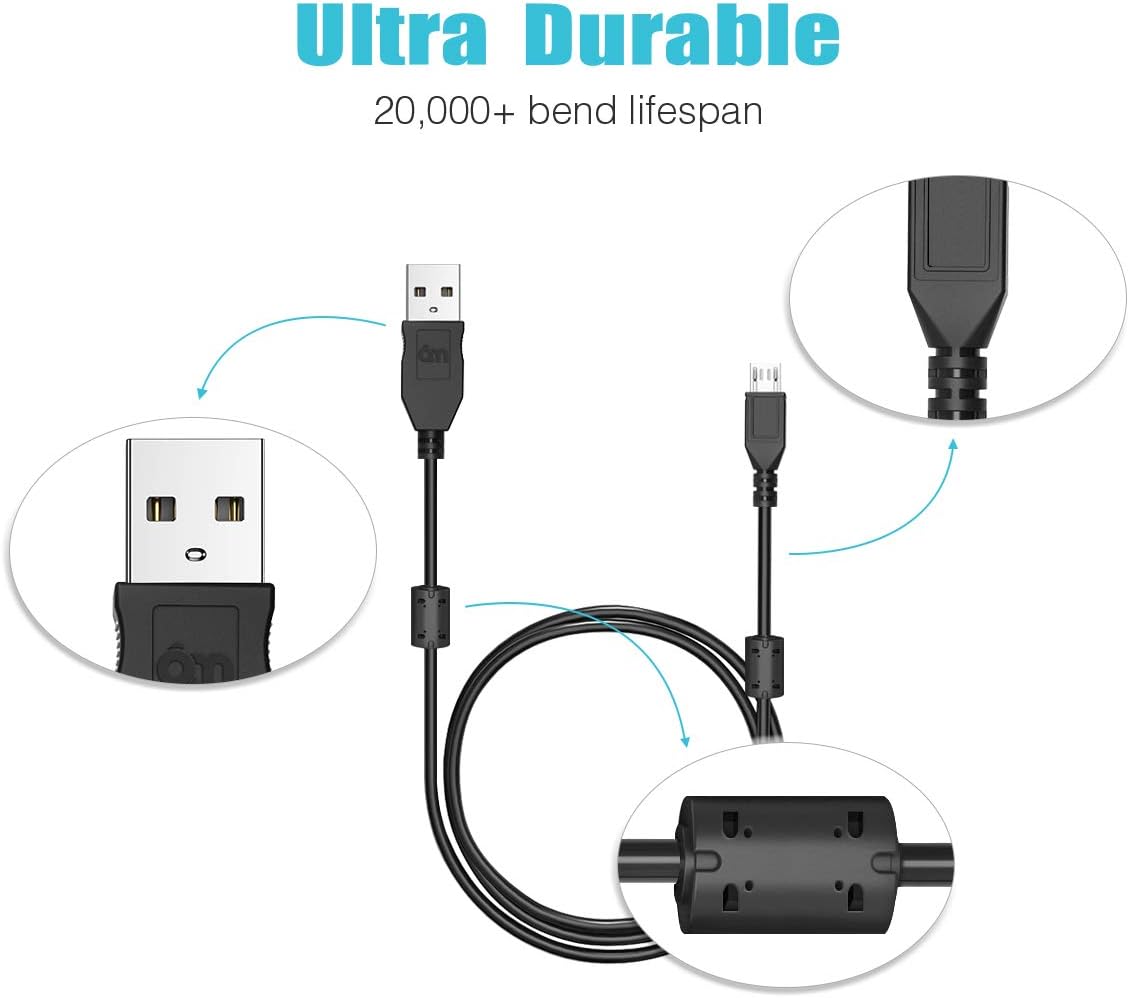 6amLifestyle PS4 Controller Charging Cable, Extra Long 3M Micro USB Charger Cable Lead for Sony Playstaion 4 - Image 4