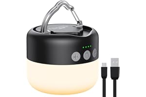 ZMNT LED Camping Lantern Rechargeable 1000LM, Up to 300H Running Time Camping Tent Light, 6700mAh Emergency Hanging Light for Hurricane, Power Outages, Home, Hiking, Water-Resistant, Black