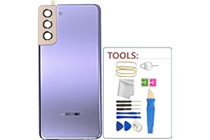 COCOPARTS PARTS S21 Plus Back Glass Replacement with Lens Frame with Pre Inalled Tape ver Housing Door Panel Parts for Samsung Galaxy S21 Plus +Tools(Violet)