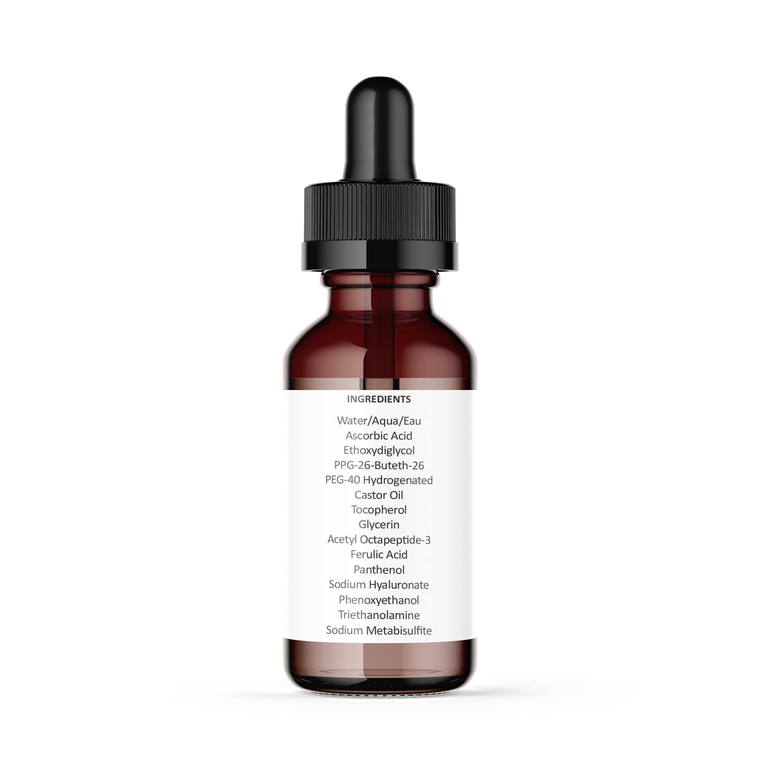 Healthy Skin Lab Brighten Vitamin C Serum, 15% Pure L-Ascorbic Acid, CE Ferulic Acid, Anti-Aging Facial Serum with Moisturizing Hyaluronic Acid & Vitamin E Collagen Boosting Peptides (30ml)