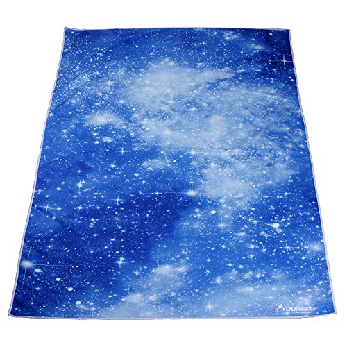 SYOURSELF Microfiber Beach Towel - XL 70" x 35"- Lightweight, Absorbent, Fast Dry, Oversized Towels/Blanket/Mat-Perfect for Travel, Sports, Bath, Swim, Camping, Yoga+Travel Bag(XL Blue Starry 1pack)