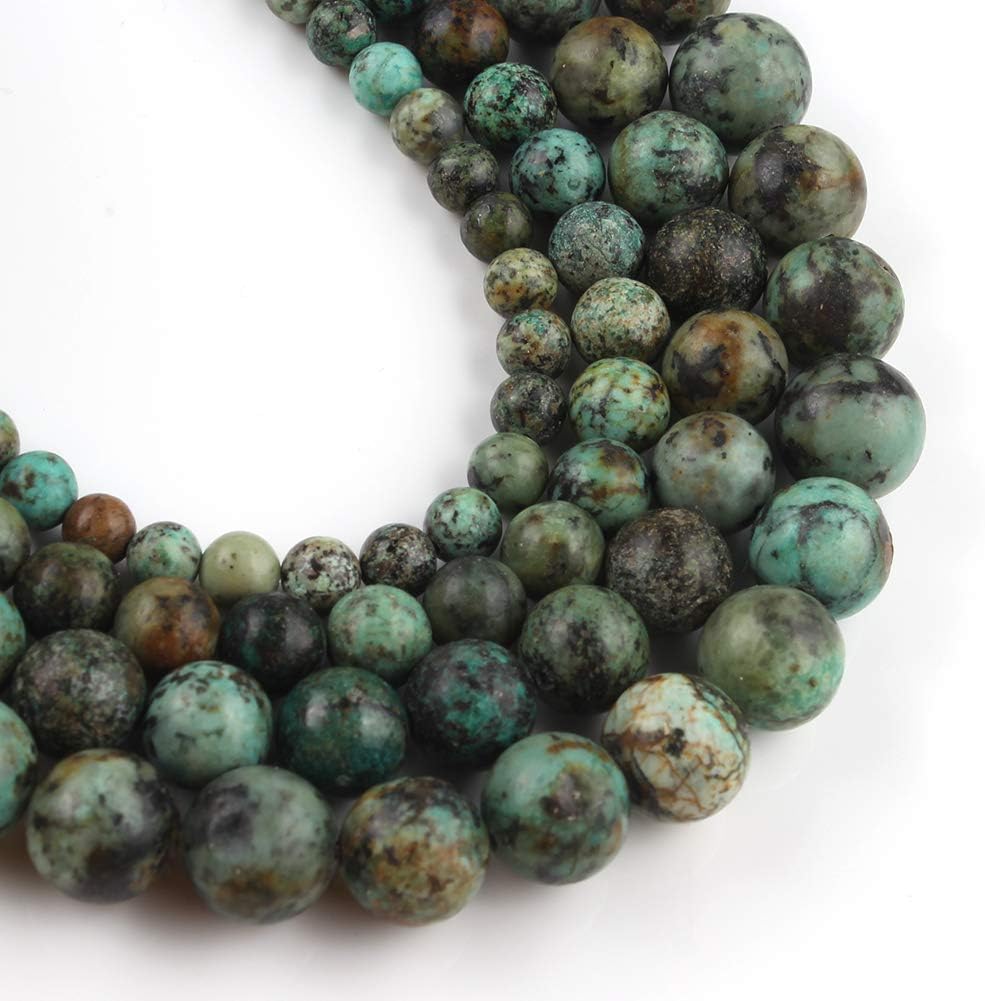 Yochus 6mm Natural Stone Beads for Jewelry DIY Making Bulk,Natural Africa Turquoises Round Loose Beads,Bracelet Making