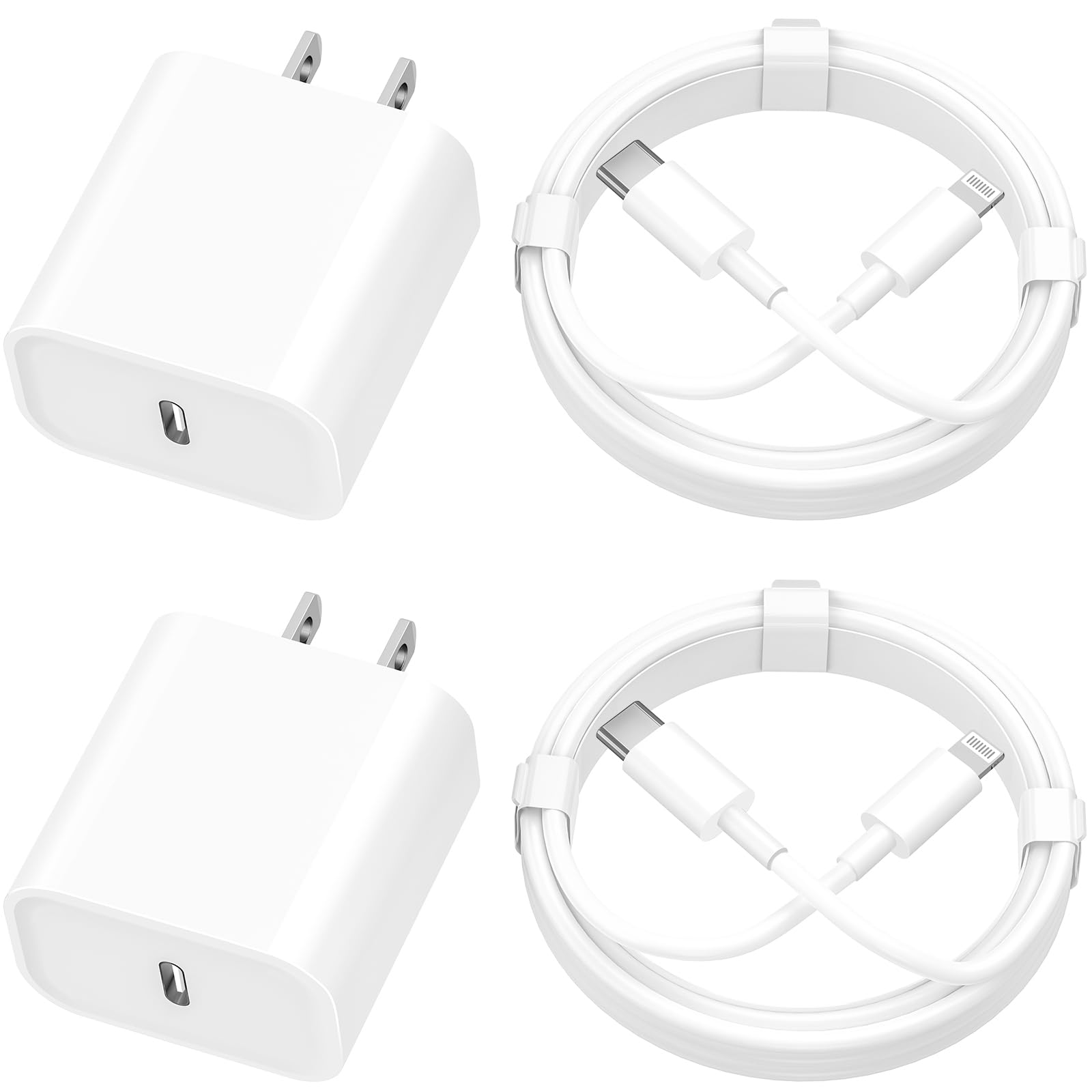 Photo 1 of [Apple MFi Certified] iPhone Charger Fast Charging, Linocell 2Pack 20W USB C Wall Charger Block Type C Chargers with 6FT Type C to Lightning Cable for iPhone 14 13 12 11 Pro Max XS Max XR X 8 SE iPad
