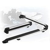 VEVOR Ski & Snowboard Roof Rack, Carry up to 4 Pairs of Skis or 2 Snowboards, 2 PCS Aluminum Universal Car Roof Rack Top Holder with Lock & Rubber Padding, Carrier for Fishing Rod, Fit Most Crossbars