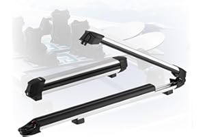 VEVOR Ski & Snowboard Roof Rack, Carry up to 6 Pairs of Skis or 4 Snowboards, 2 PCS Aluminum Universal Car Roof Rack Top Hold